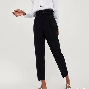 ZARA Women High Waist Slim Pants 7149/255, Black, Size XS